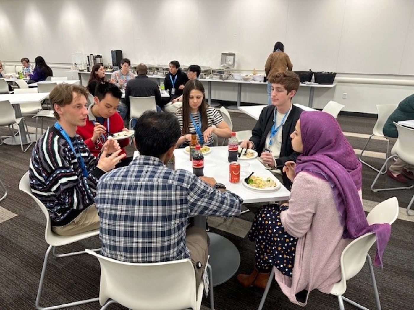 Students meeting Intel engineers